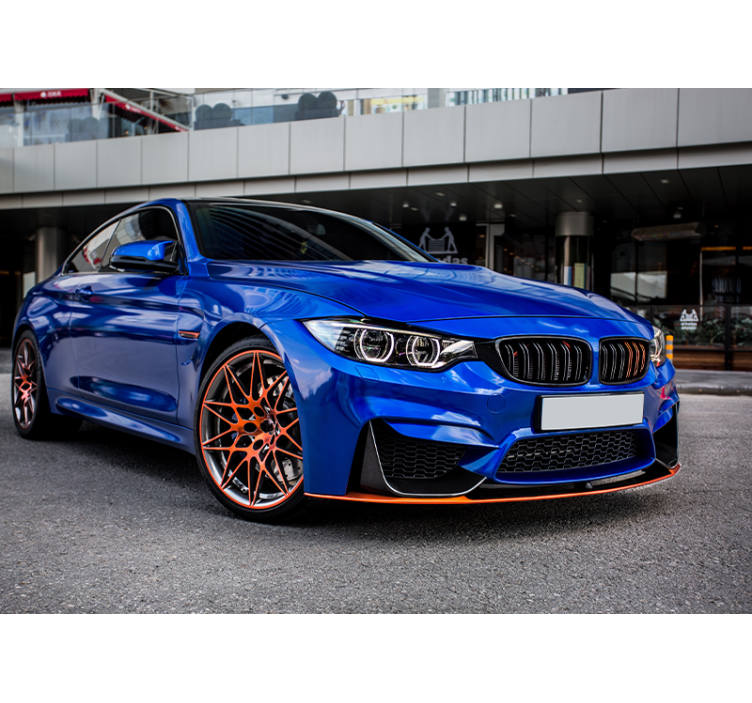 卧室蓝色跑车墙壁画 - TenStickers