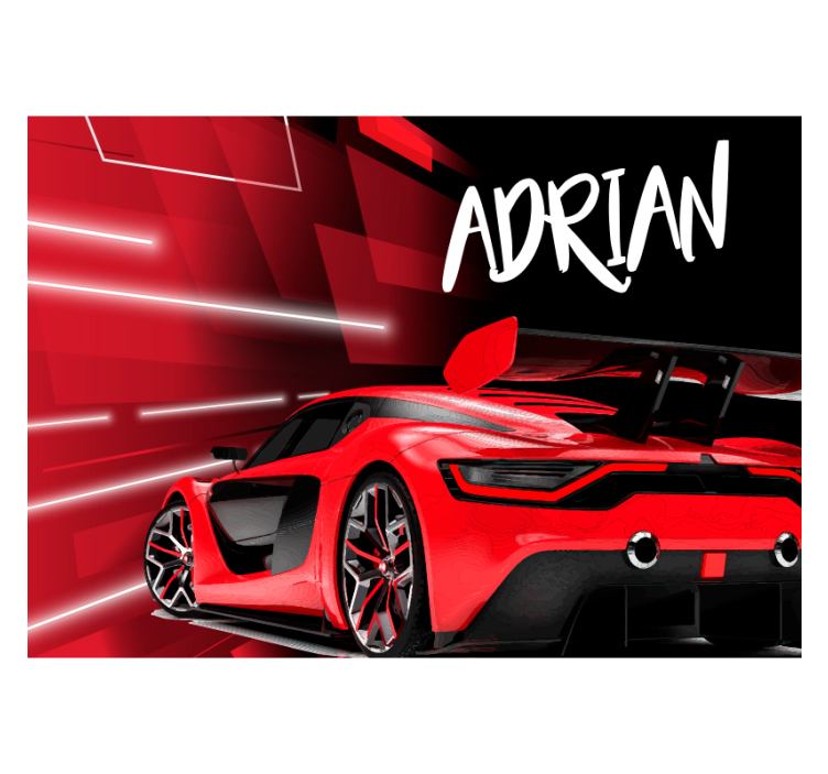 红色跑车壁画 - TenStickers