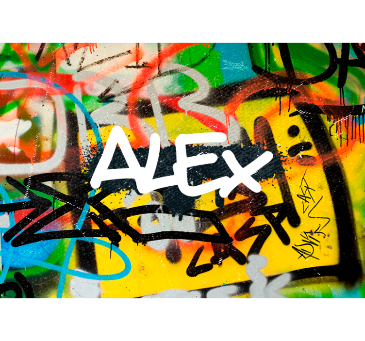 可定制的涂鸦砖纹理墙壁画 - TenStickers