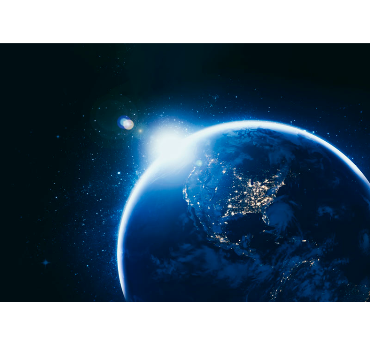 地球与太阳耀斑图壁画 - TenStickers