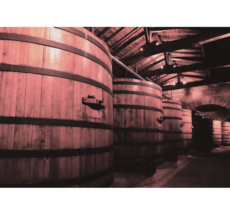 大型旧酒桶老式墙壁画 - TenStickers