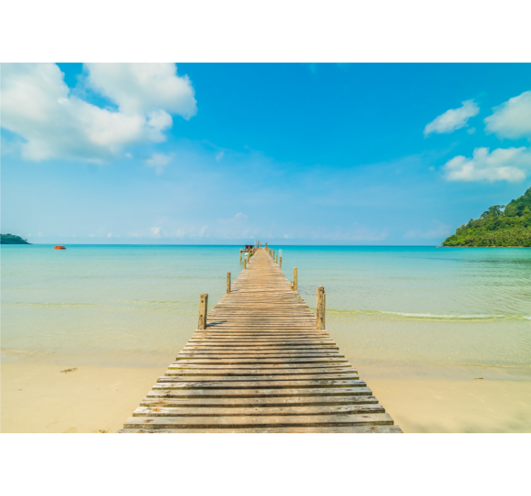 海洋的照片壁画木栈道视角 - TenStickers