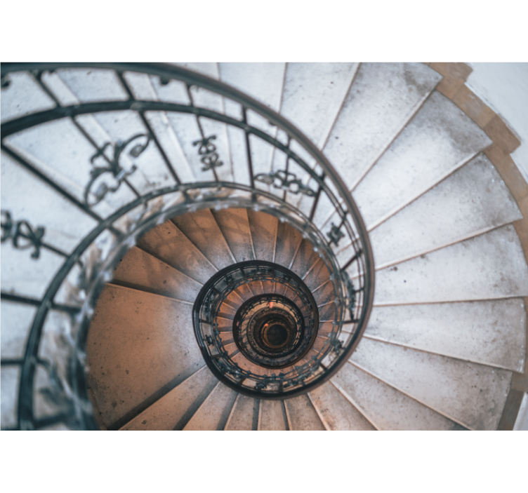 城市和乡村照片墙与螺旋楼梯设计相结合 - TenStickers