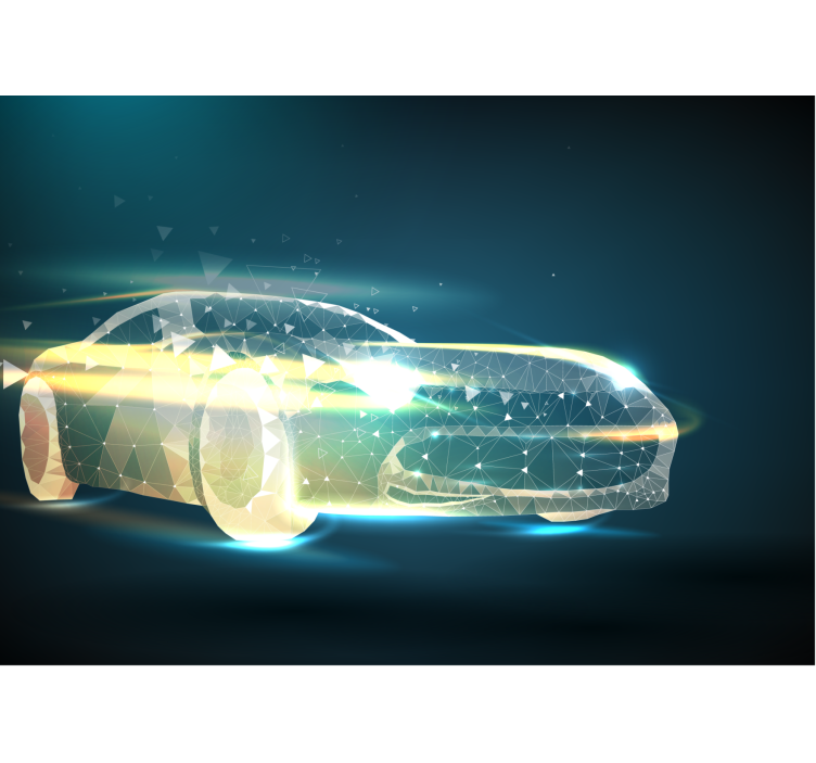 其他车辆壁画几何汽车运动 - TenStickers