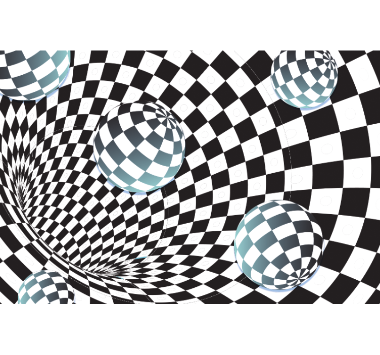 抽象照片墙幻影球体图案 - TenStickers