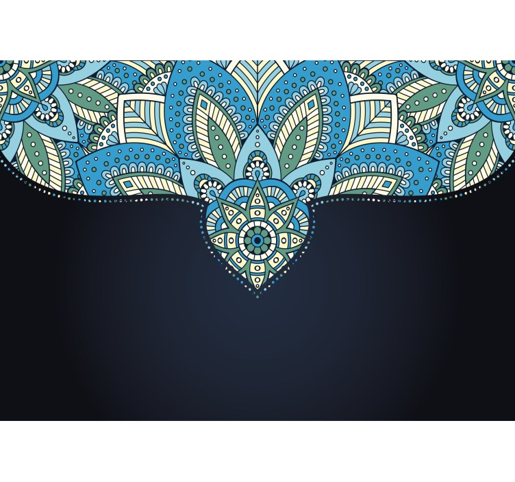 曼陀罗照片墙 复杂的叶子图案 - TenStickers