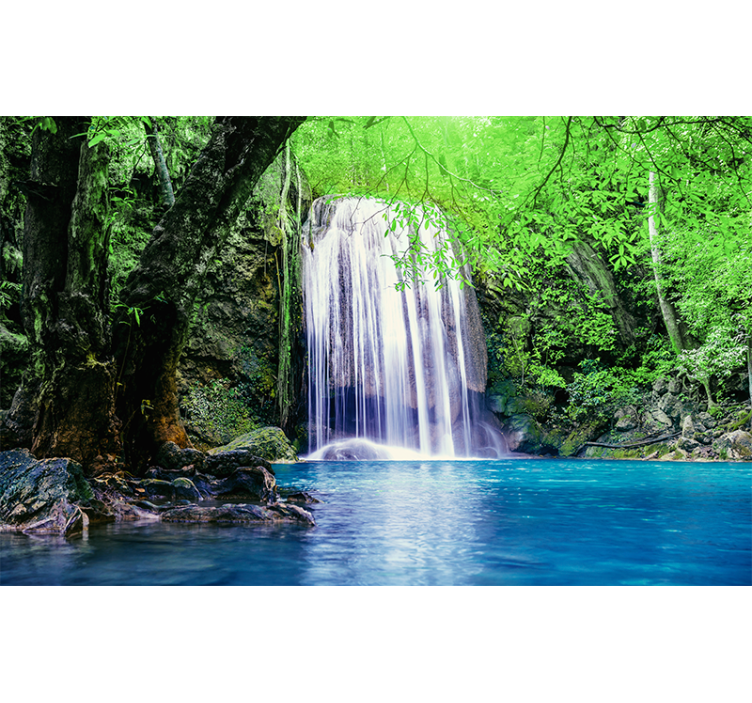 自然照片墙宁静瀑布风景 - TenStickers