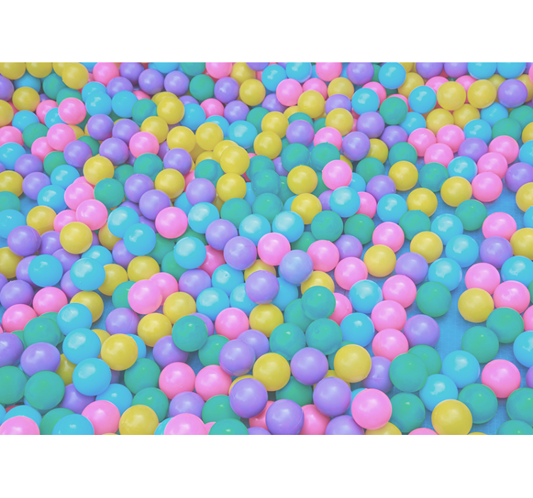 动物风格的墙面壁画 色彩鲜艳的趣味球 - TenStickers