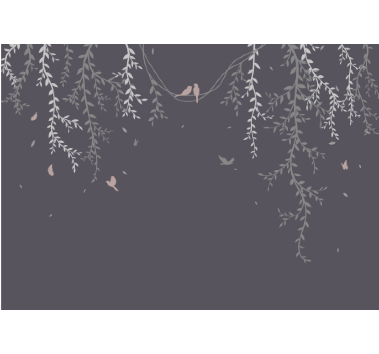 自然照片墙 树枝上有鸟 - TenStickers