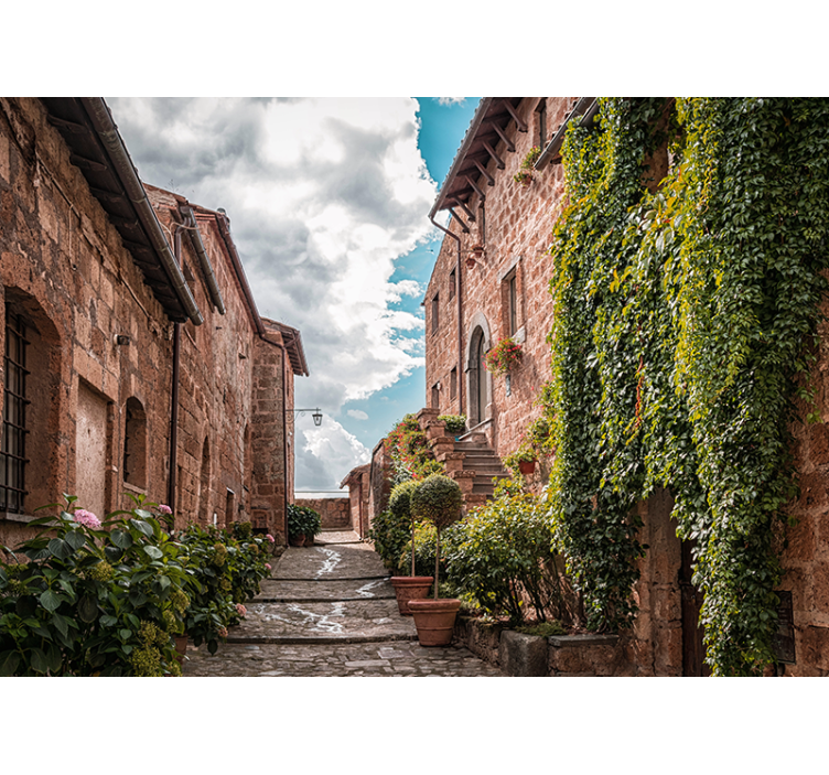 常春藤覆盖的房子客厅墙壁画 - TenStickers