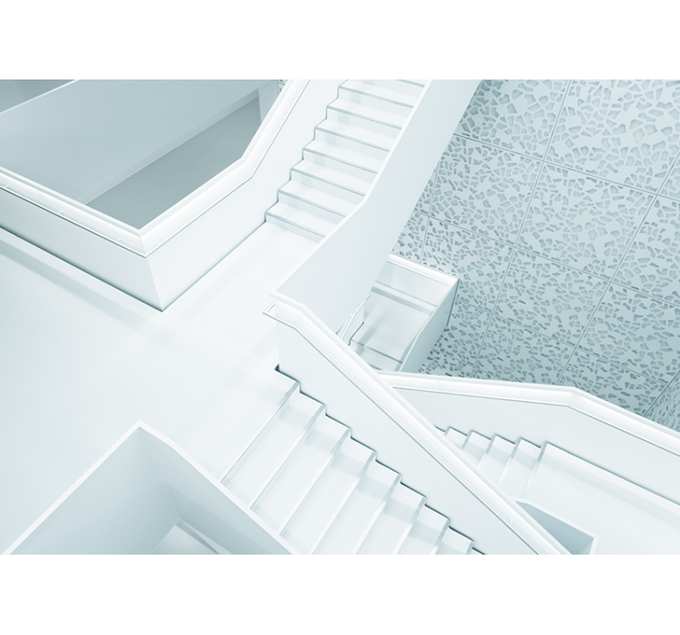 抽象照片墙现代建筑楼梯 - TenStickers