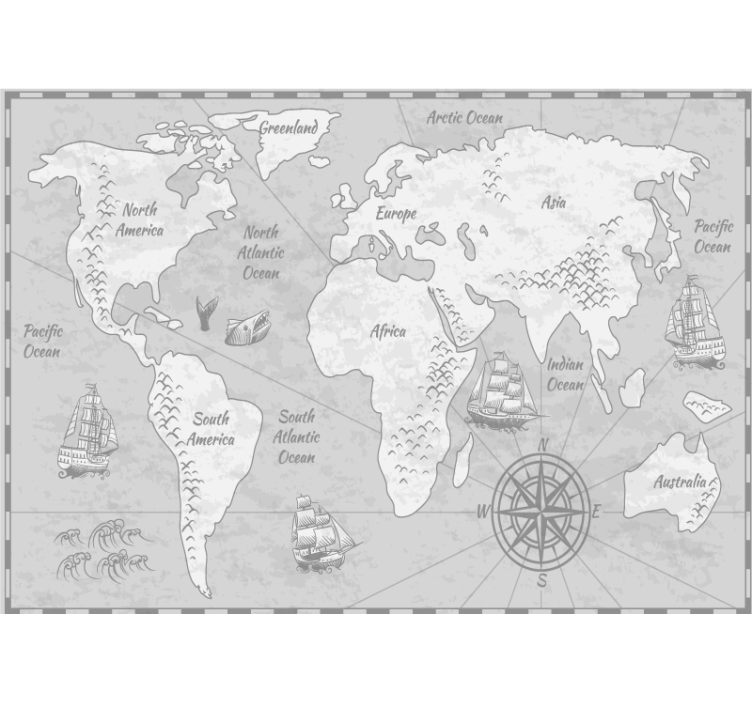 世界地图照片墙带您探索地图的奥秘 - TenStickers
