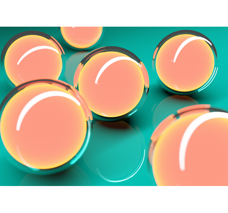 抽象照片墙 漂浮的透明球体 - TenStickers