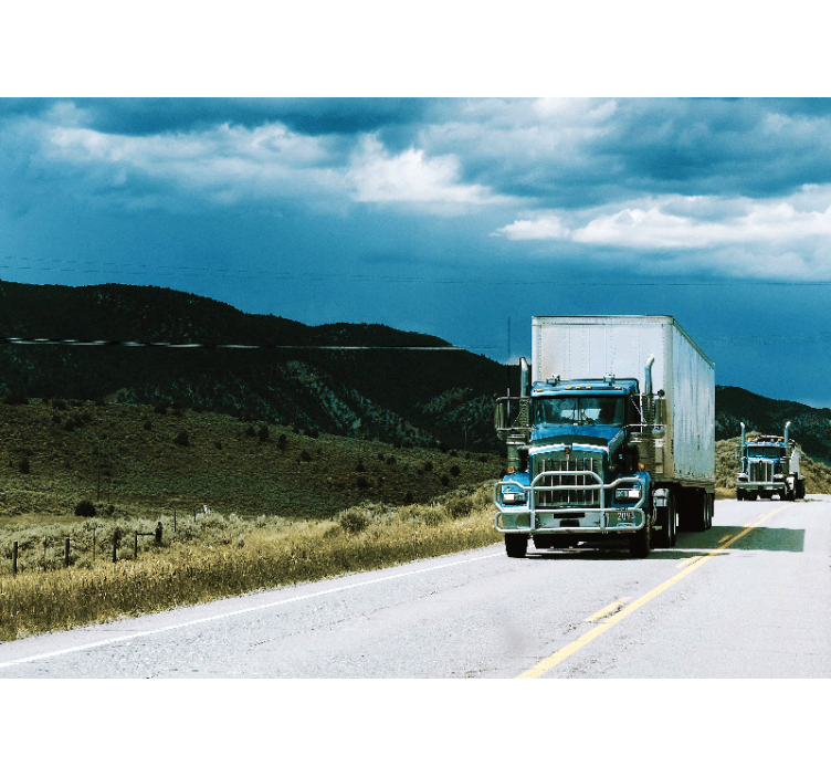 其他车辆壁画在高速公路上的汽车 - TenStickers