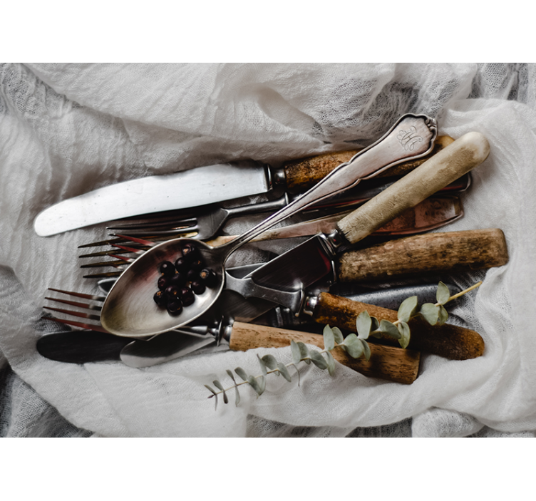 厨房的其他壁画复古餐具组合 - TenStickers