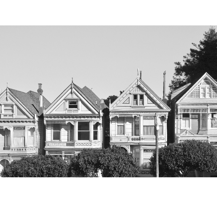 城市和乡村照片墙维多利亚风格排屋 - TenStickers