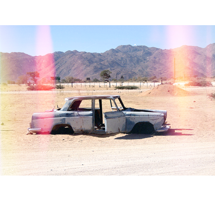 其他车辆壁画：被遗弃的经典汽车 - TenStickers