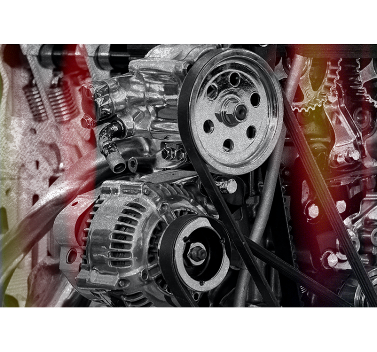 其他车辆壁画引擎部件特写 - TenStickers