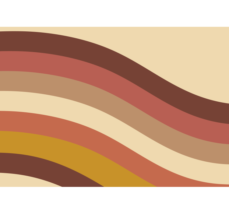 抽象照片墙呈现波浪形大地色调 - TenStickers