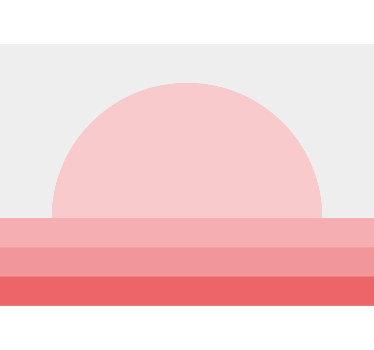 粉红色 70 年代的日落复古壁画 - TenStickers