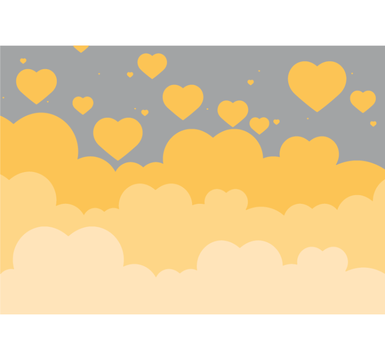 墙面壁画的爱的风格浮动心形图案 - TenStickers