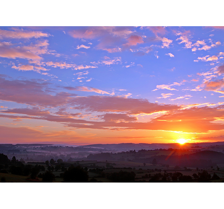 其他景观壁画夕阳映照山丘 - TenStickers