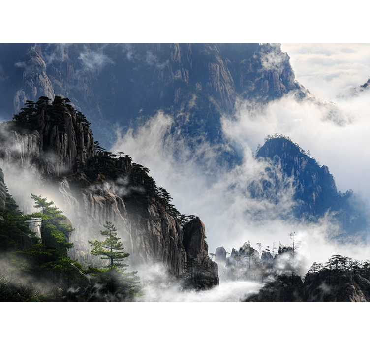 自然照片墙山雾景观 - TenStickers