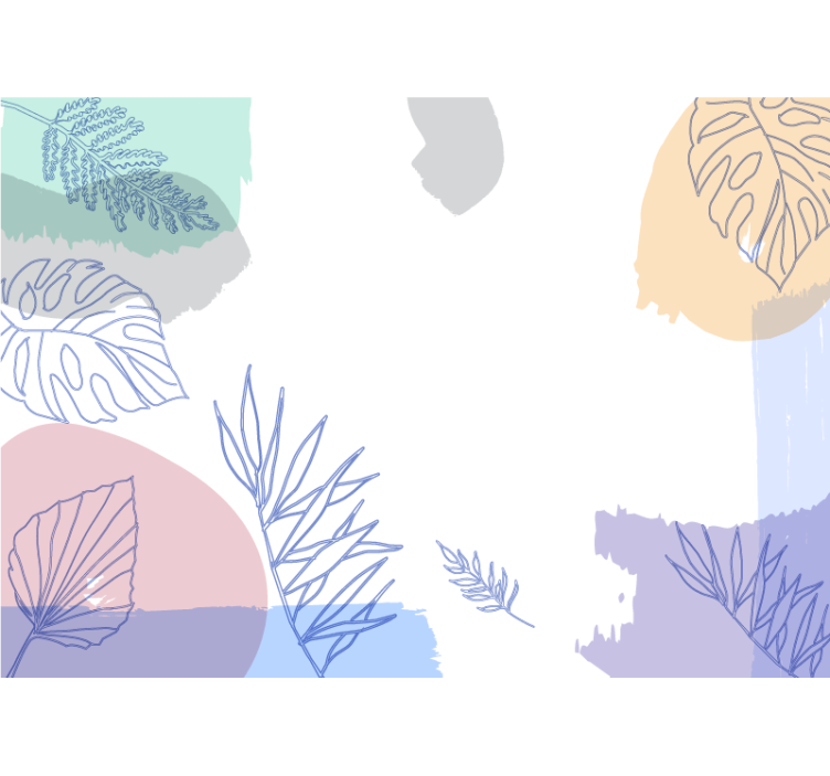 自然照片墙以叶形几何图案装饰 - TenStickers