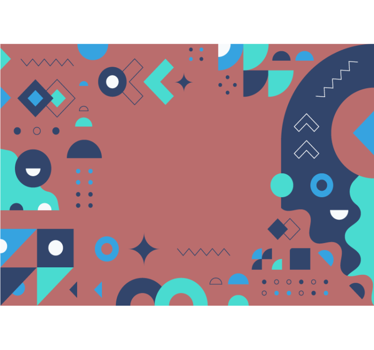 抽象照片墙几何图案组合 - TenStickers