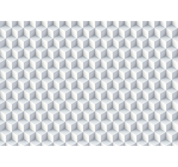 3d效果照片墙立方体图案设计 - TenStickers