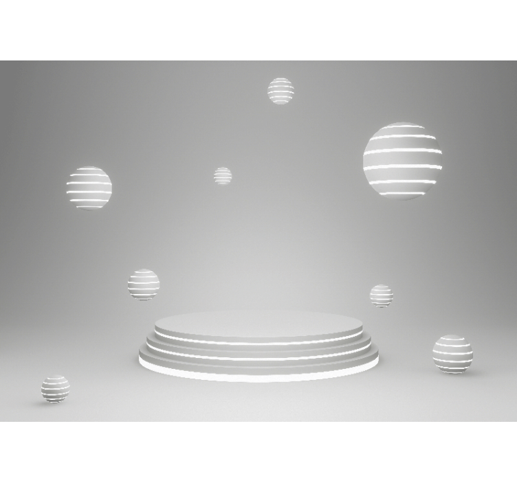 抽象照片墙几何浮动形状 - TenStickers