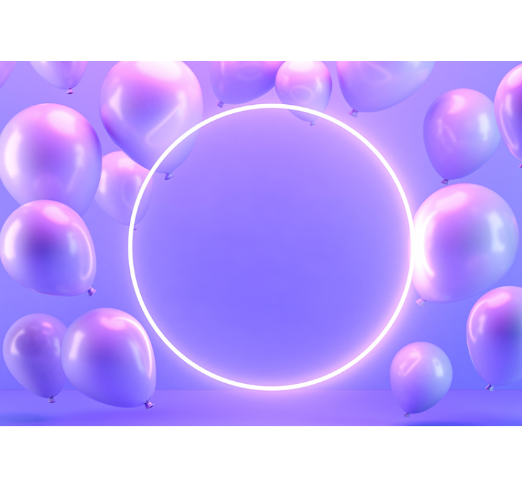 墙面壁画的爱的风格漂浮气球圈 - TenStickers