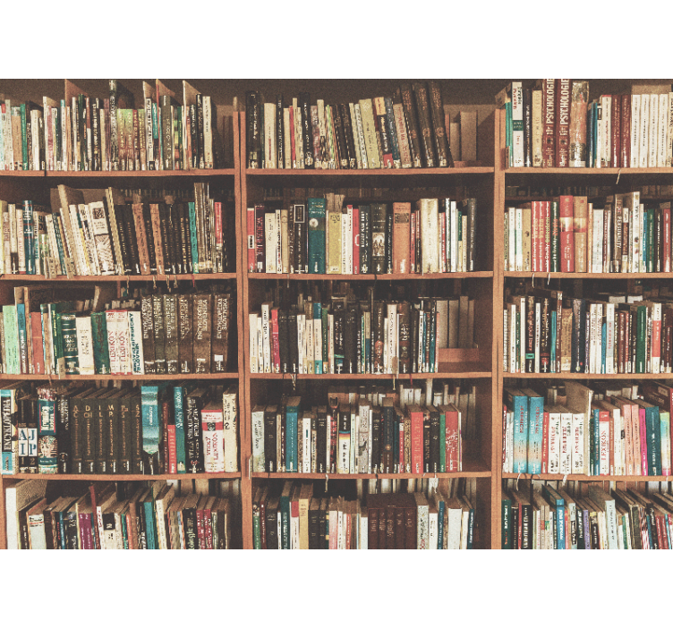 艺术照片墙与文学书架相得益彰 - TenStickers