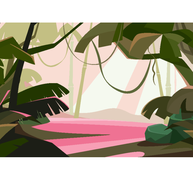 丛林壁画展现郁郁葱葱的热带场景 - TenStickers