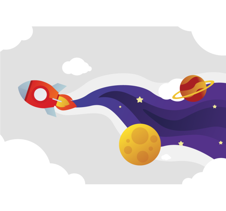 幻想的照片墙宇宙飞船与天体 - TenStickers