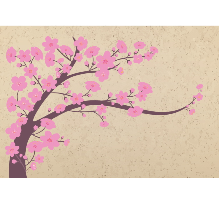 花卉照片墙绽放樱花树 - TenStickers
