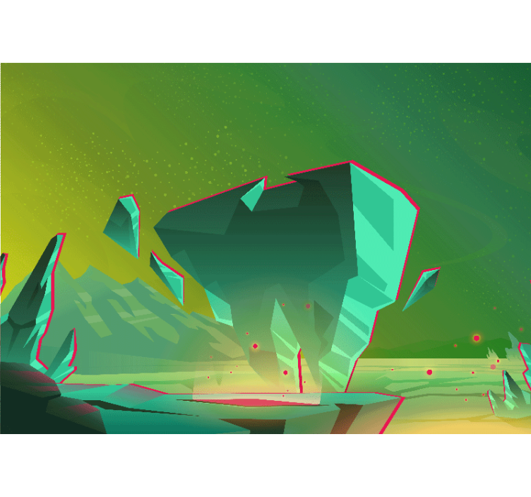 抽象照片墙几何绿色形状 - TenStickers