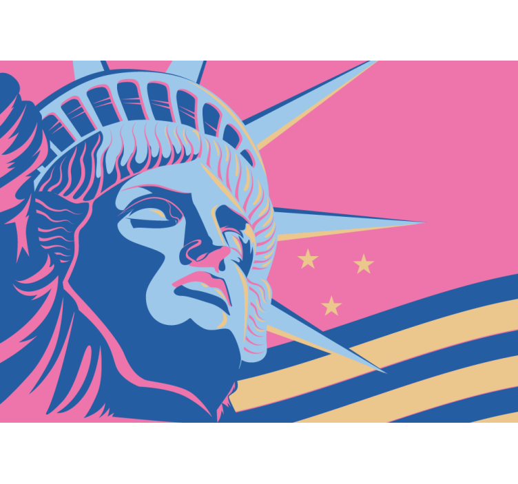 城市和乡村照片墙自由女神像 - TenStickers