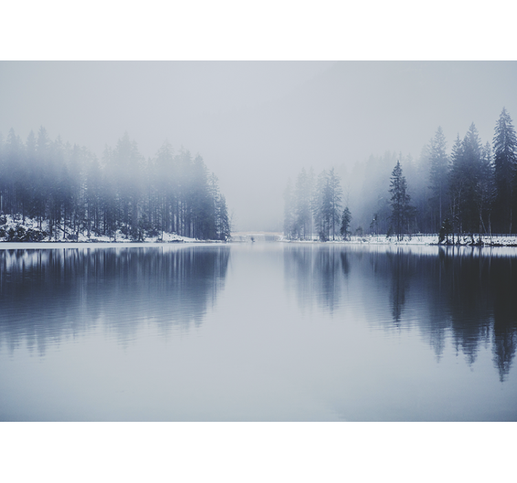 自然照片墙宁静湖畔风景 - TenStickers