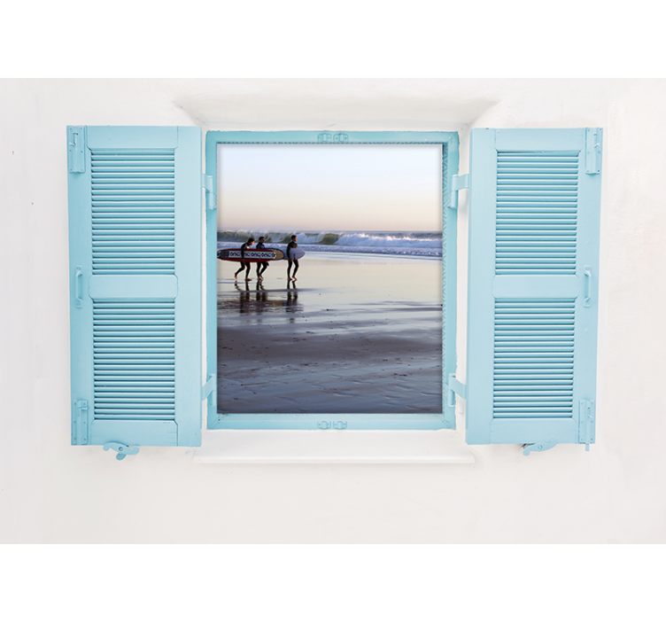 城市和乡村照片墙海滩冲浪场景 - TenStickers