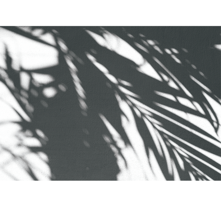 自然照片墙呈现阴影棕榈图案 - TenStickers