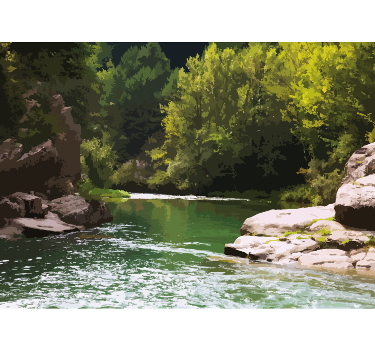 自然照片墙宁静水域风景 - TenStickers