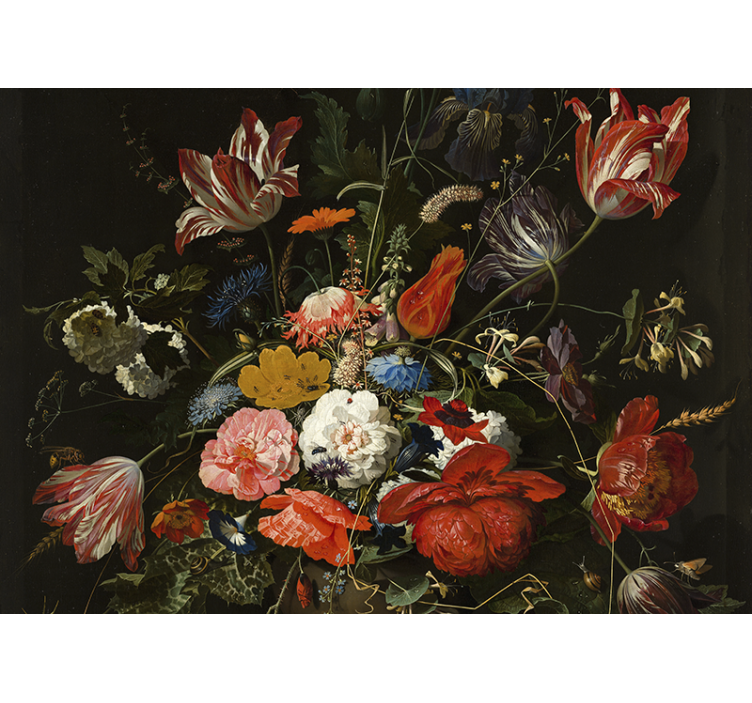 花卉照片墙展现生机勃勃的花束 - TenStickers