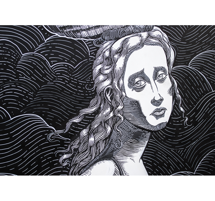 艺术照片墙呈现精美女性肖像 - TenStickers