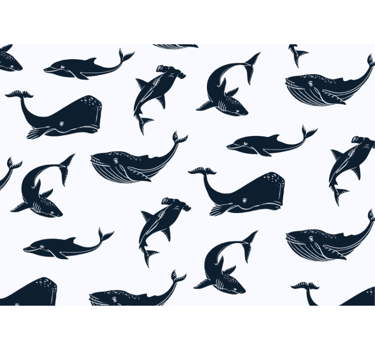 动物风格的墙面壁画，海洋生物图案 - TenStickers