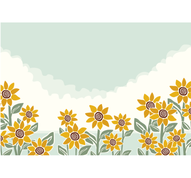 花卉照片墙向日葵花园场景 - TenStickers