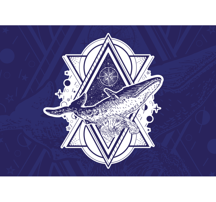 动物风格的墙面壁画雄伟鲸鱼设计 - TenStickers