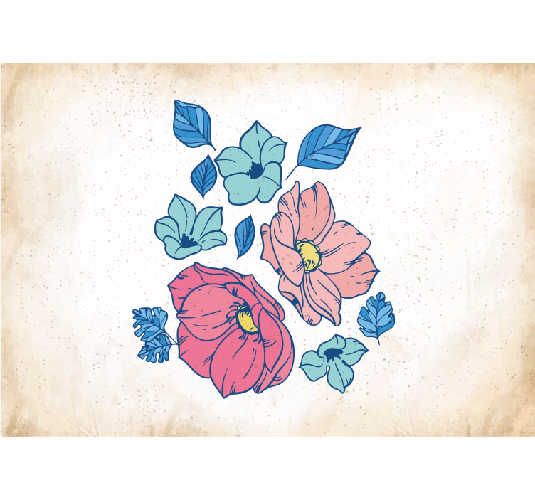 花卉照片墙：柔和花卉组合 - TenStickers