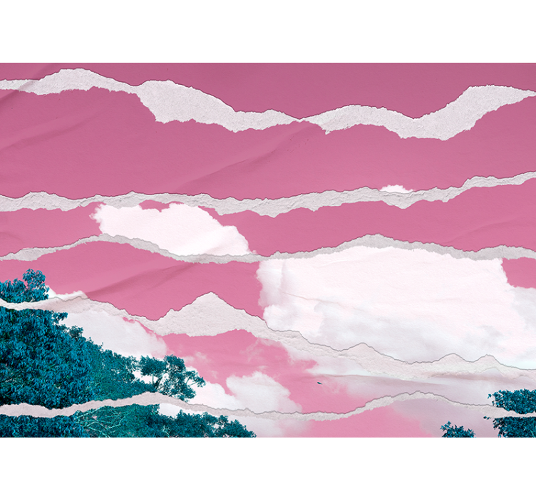 抽象照片墙展示撕裂的云层 - TenStickers