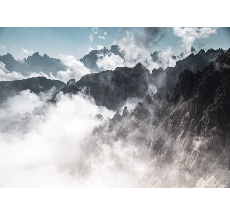 山地照片墙展现雄伟山峰轮廓 - TenStickers